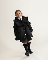 CARAMELO BTS Skirted Coat with Frill Detail Black